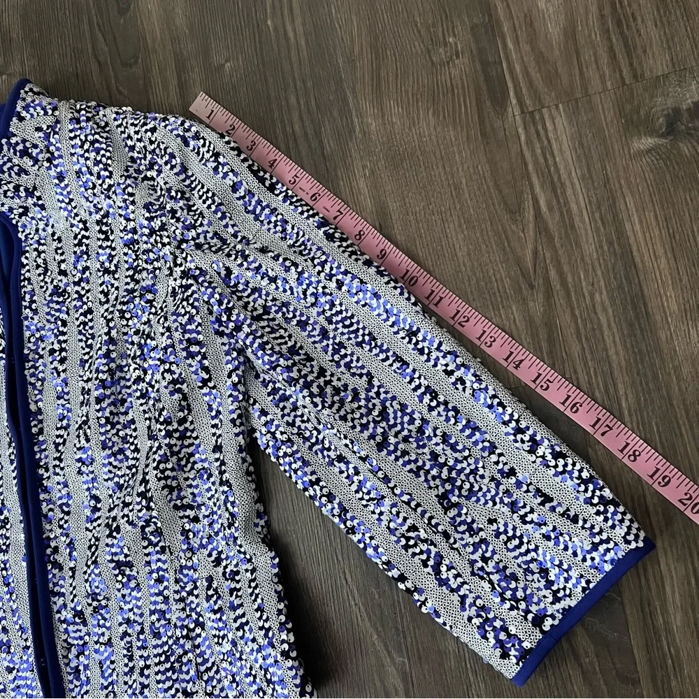 Carlisle Bluish Purple Sequin Evening Blazer Jacket - Picture 11 of 15